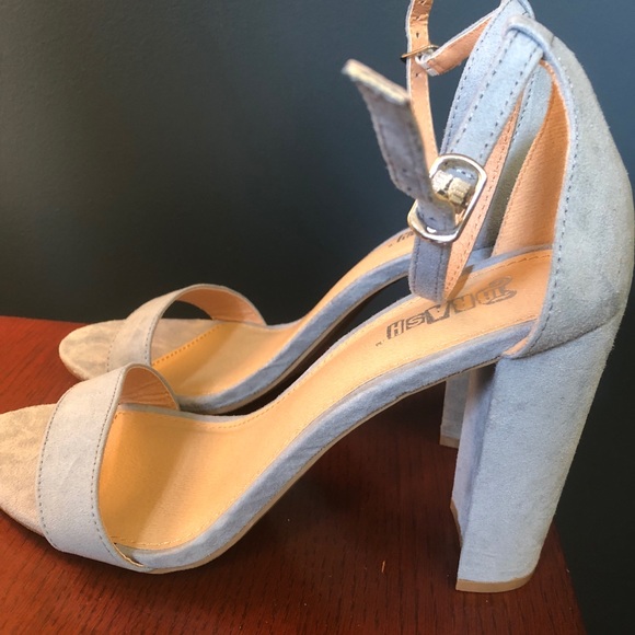 blue thick heels